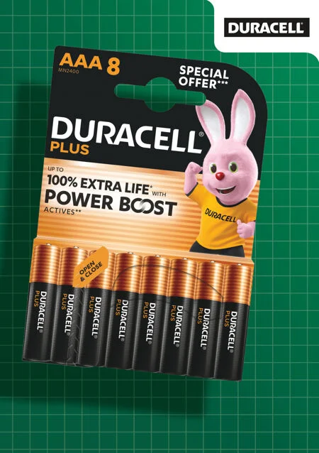 Duracell AAA Plus Power 8 Pack Ref XMS25DURAAA8