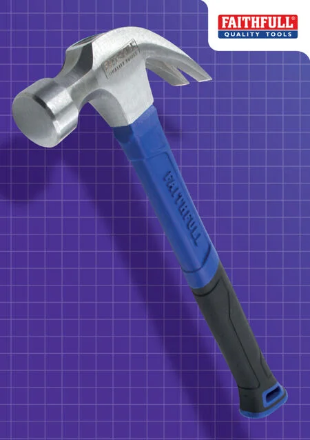 Faithfull 567g (20oz) Fibreglass Claw Hammer Ref XMS25FGHAM