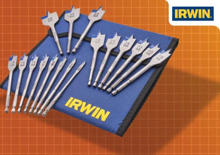 Irwin 17 Piece Flat Wood Bit Set Ref XMS25FLATBIT