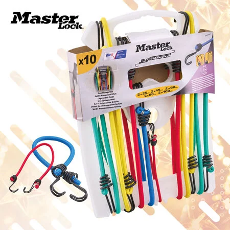 MasterLock Bungee Strap Pack 10Pcs XMS26BUNGEE