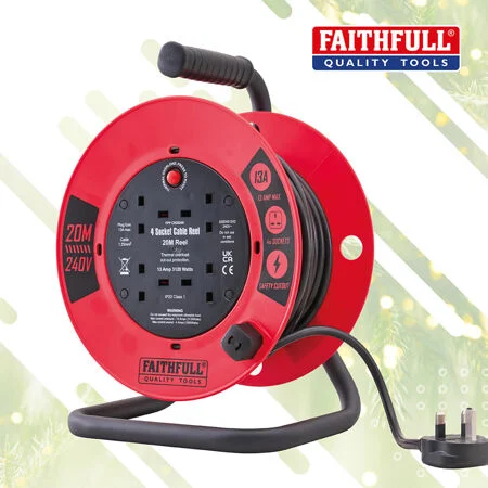 Faithfull Cable Reel - 20M Open Reel XMS26CR20M