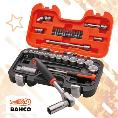 Bahco Socket Set 34Pce - 1/4 In & 3/8 In XMS26S330