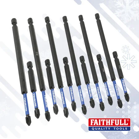 Faithfull Impact Screwdriver Bits 12Pcs XMS26SBIT12
