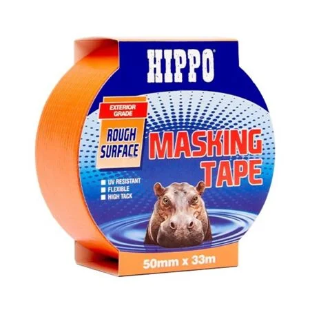 Hippo Rough Surface Masking Tape 50mm x 3m Orange H18461