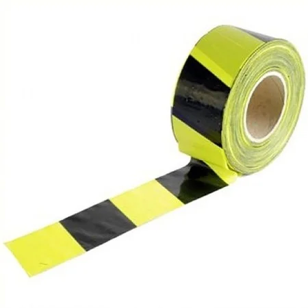 Barrier Tape Black / Yellow 70mm x 500mtr Ref BTB/Y