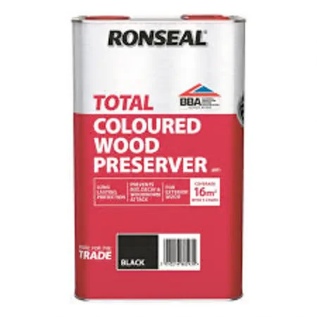 Ronseal Total Black Wood Preserver 5Ltr Ref 38593