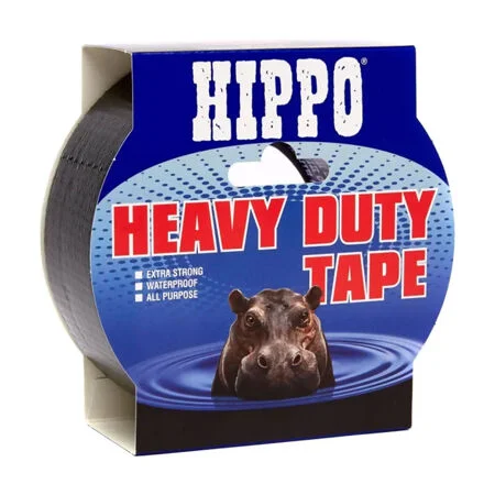 Hippo Heavy Duty Tape Extra Wide 75mm x 50m Black H18015