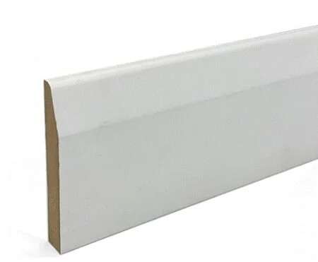 White Primed MDF 18mm x 144mm Chamfered & Rounded