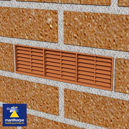 Combination PVC Airbrick 225mm x 75mm Blue/Black Ref G930BLB