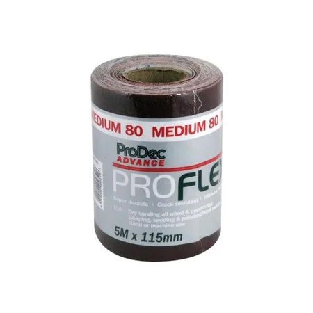 Craftsman 80 Grit Proflex Sandpaper 5Mtr Roll Ref PAPFV80
