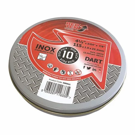 Dart Red Ten SS/Inox 115mm Abrasive Disc - PK 10 (W) (P)