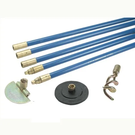 Drain Rod Set (Comprising of 10no Rods, Plunger,Worm,Drop Scraper) Ref TAY-20021