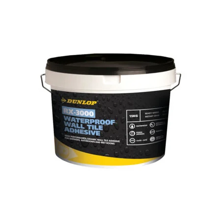 Dunlop RX-3000 Waterproof Wall Tile Adhesive 15kg Ref 32225