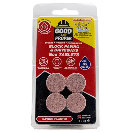 Good & Proper Block Paving & Driveway Cleaner 4 Tablets Pack