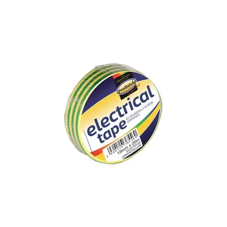 Electrical Insulation Tape 19mm x 20mtr Green / Yellow Ref ELECTGY20