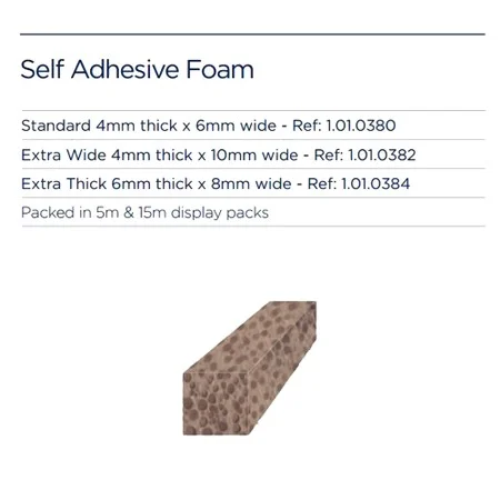 Exitex Self Adhesive Foam Std 4 X 6mm 15Mtr Roll White