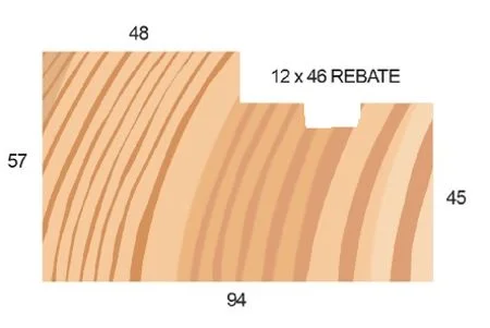 Redwood 63X100mm Square Firecheck Frame