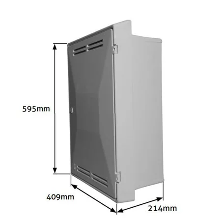 595 x 409 x 210mm Built In Gas Meter Box White Recessed