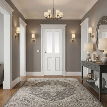 White Moulded Textured 4 Panel Glazed Door 78 x 30"