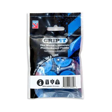 Gripit Fixings Blue 25mm Pack Of 4no Ref 252-2304