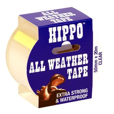 Hippo 50mm All Weather Tape Clear 20mtr Ref H18407