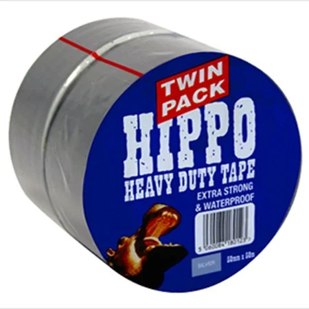Hippo 50mm Black Tape Twin Pack 2x50mtr Ref H18202