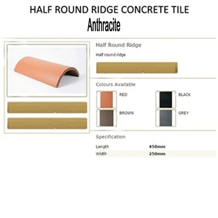 Breedon Half Round Ridge Concrete Tile Anthracite