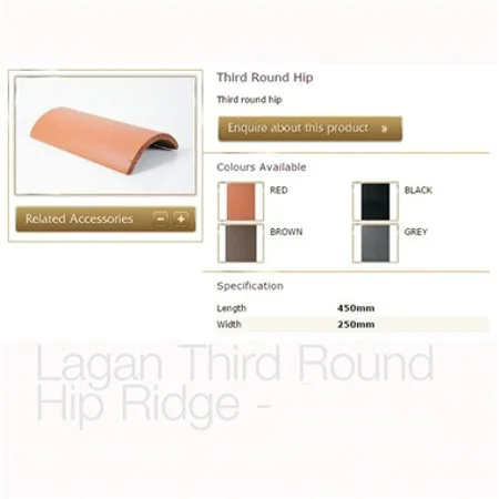 Breedon Third Round Hip Tile - Anthracite