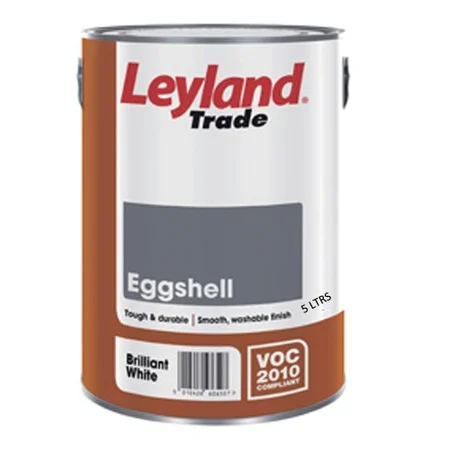 Leyland Oil Based Eggshell Brilliant White 5Ltrs Ref 264576