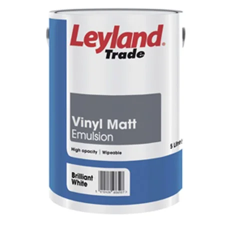 Leyland Vinyl Matt Brilliant White 5Ltrs Ref 264803