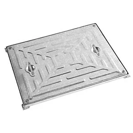 Galvanised Manhole Cover and Frame 600 x 450mm 4 Screws 10 tonne Double Seal