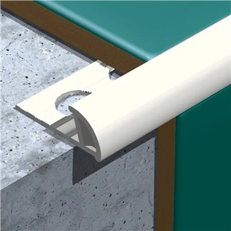 Plastic Tile Trim 12mm White 2.5Mtr