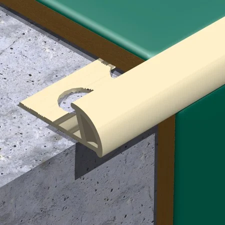 Plastic Tile Trim 6mm Soft Cream 2.5Mtr