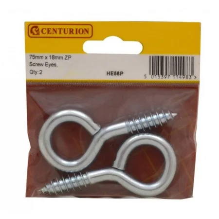 Pre Pack 75 x 18mm ZP Steel Screw Eyes (Pack of 2) Ref HE58P