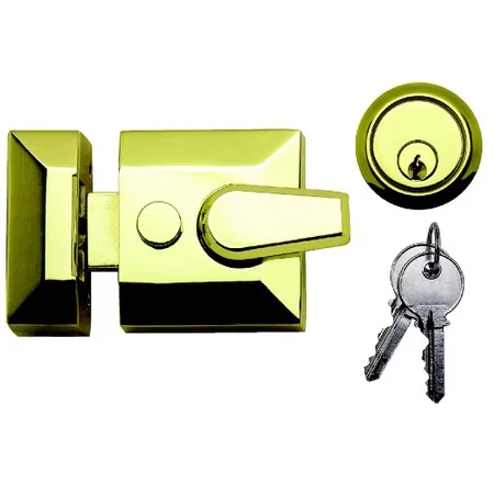 Prepack Deadlocking Nightlatch Brass Case Narrow