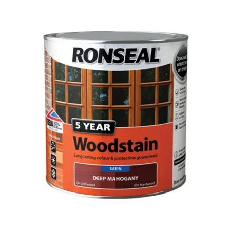 Ronseal Trade 5 Year Woodstain Satin Deep Mahogany 2.5Ltr Ref 38571