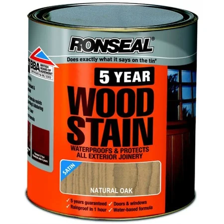 Ronseal Trade 5 Year Woodstain Satin Natural Oak 2.5Ltr Ref 38572