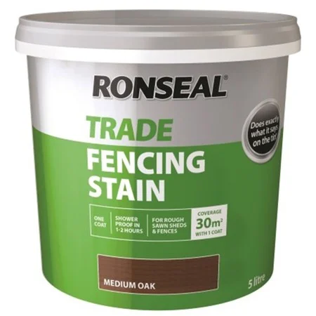Ronseal Trade Fencing Stain 5ltr Medium Oak