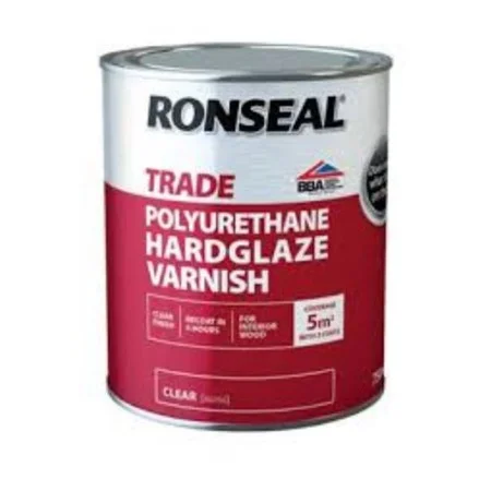 Ronseal Trade Polyurethane Hardglaze Gloss Varnish Clear 2.5Ltr Ref 38559