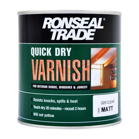 Ronseal Trade Quick Dry Interior Matt Varnish Clear 750Ml Ref 38554