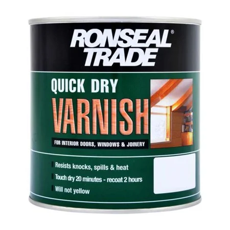Ronseal Trade Quick Dry Interior Satin Varnish Clear 750Ml Ref 38548
