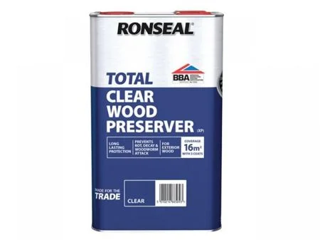 Ronseal Total Clear Wood Preserver 5Ltr Ref 38589