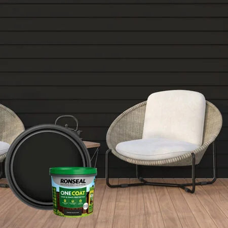 Ronseal One Coat Shed & Fence Protector Tudor Black 5Ltr