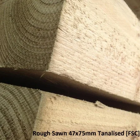 Rough Sawn 47 x 75mm Tanalised Green