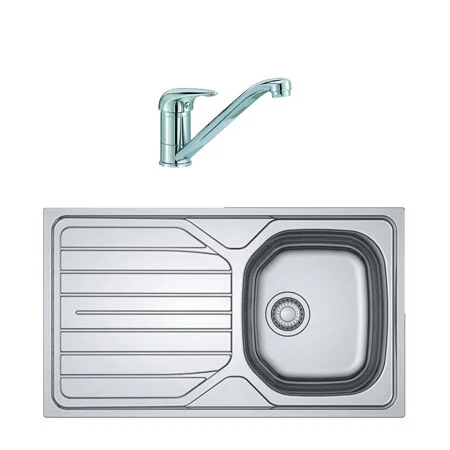 Basix Steel 1.0B Sink And Tap Pack Satin Polish Insert Ref BS02 / TS15