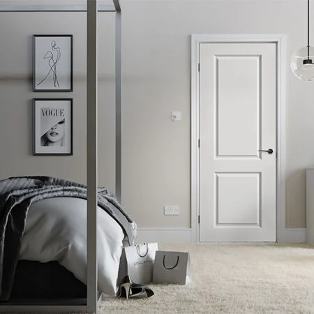 White Moulded Smooth 2 Panel Door 2040 x 826mm