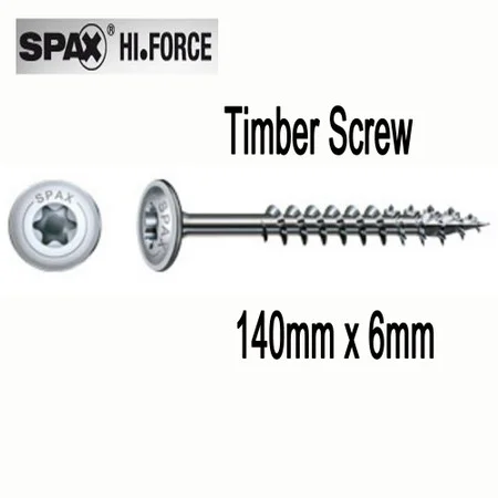 Spax Wirox Timber Construction Screw 140mm x 6mm