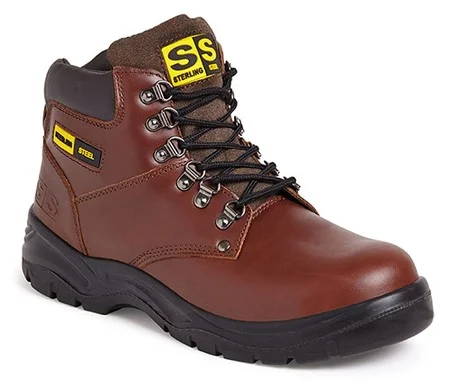 Sterling SS807SM Steel Unisex Adult Safety Boots Brown Size 11