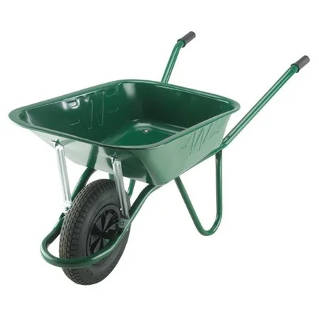 The Endurance Pneumatic Tyre 90Ltr Heavy Duty Green Wheelbarrow C/W Grips