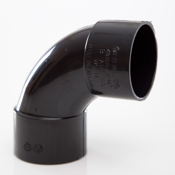 Floplast 40mm x 87.5 Deg ABS Swept Bend Black REF WS15